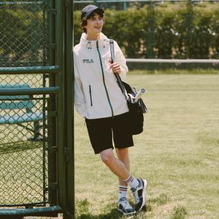FILA 男装休闲裤男士简约时尚日常百搭舒适梭织五分裤