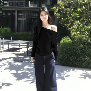 拉夏贝尔 女士通勤慵懒风长袖T恤