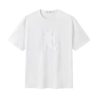 gxgjeans 真五折！美式老花小熊潮流时尚宽松圆领短袖T恤 白色