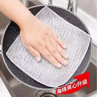 山明 金属丝清洁布网格抹布 银丝抹布5条 不沾油速干厨房刷锅碗灶台家用
