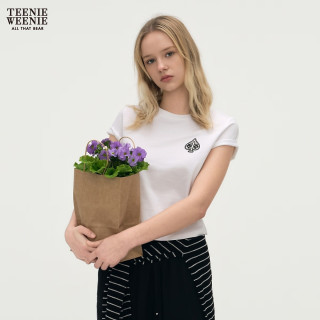 TEENIE WEENIE 圆弧收腰舒适圆领短袖