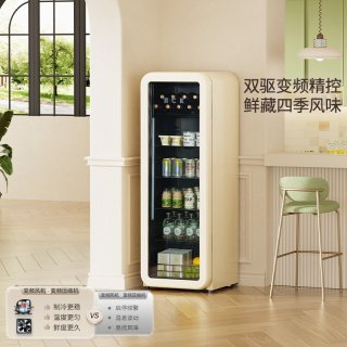 哈士奇 冰吧鲜鲜吧150L冷藏柜家用客厅办公室饮料保鲜复古冰箱