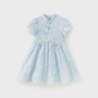 戴维贝拉 女童蓝色连衣裙儿童夏季裙子童装汉服新款女孩公主裙衣服