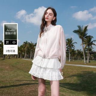 三彩 2026夏季新款拉链立领短外套松弛开衫休闲上衣高级M