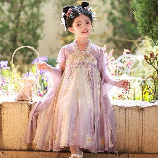 安妮优儿 汉服女童古装夏季连衣裙2026超仙儿童新款仙女薄款古风唐装公主裙