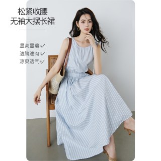晚白 女士无袖连衣裙 26022715