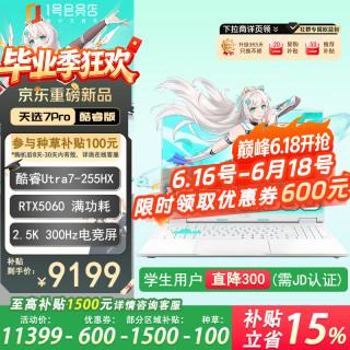 华硕 天选7Pro U7-255HX 2.5K 300Hz 魔幻青 16GB+1TB 游戏本