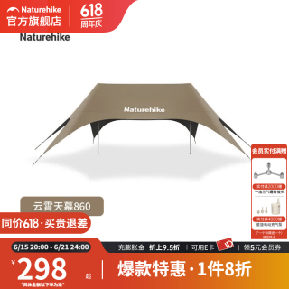 挪客户外 防晒防雨 户外天幕  860/钛黑胶-约28方