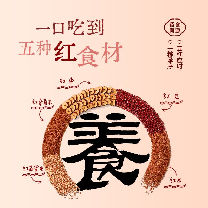 思念五红蜜枣粽2袋+猪肉粽2袋共800g（8个）粽子