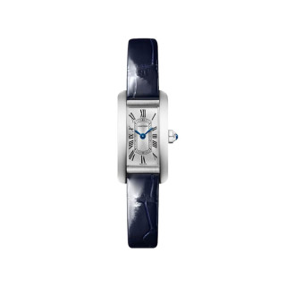 Cartier 坦克系列 WSTA0116 石英女士腕表 银色表盘 28×15.2mm 皮带