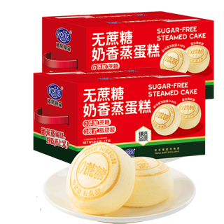 港荣 无蔗糖奶香蒸蛋糕 1kg*2箱 休闲食品