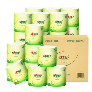 心相印 有芯卷纸茶语丝享4层200g*27卷卫生纸巾卷筒纸厕纸