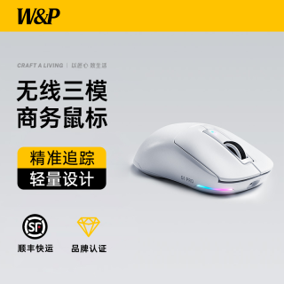 W&P 无线蓝牙鼠标静音办公人体工程学适用MAC笔记本电脑商务男