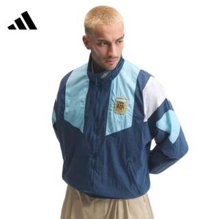 adidas 阿根廷足球夹克 外套男装 2026秋季新款轻薄透气运动开衫上衣