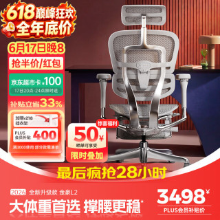 Ergonor 金豪L 2代 人体工学电脑椅+躺舒宝 银白色