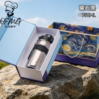 OEMG 高端精工纯钛运动水壶大容量吨吨杯钛杯纯钛保温杯大容量运动水杯 750ml-钛本色运动水壶