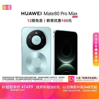 华为 Mate 80 Pro Max 手机 16GB+512GB 极光青