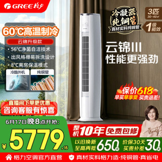 格力 空调柜机  新一级能效 变频冷暖 纯铜管 省电舒适风  云锦三代 3匹 超一级能效 冷酷外机