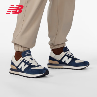 new balance NB574LG 夏季透气情侣复古经典百搭运动休闲鞋 藏青色/米白色 U574LGRN 36 (脚长22cm)