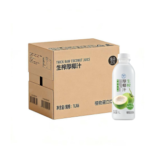 盒马 鲜椰肉生榨厚椰汁 1L*6瓶