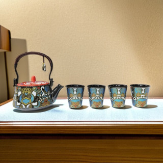 棠门 敦煌金银错茶壶一壶四杯