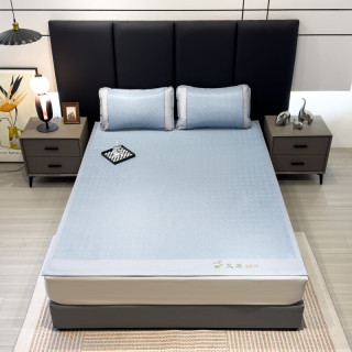 艾草驱蚊冰丝凉席 蓝色D元 90x200cm凉席两件套