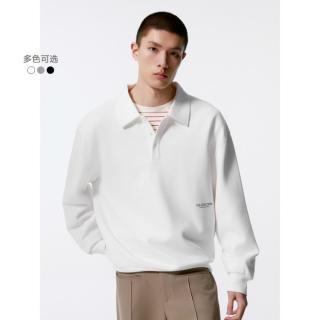 GXG 多色基础设计宽松时尚翻领卫衣男通勤休闲卫衣