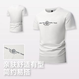 真维斯 男显瘦字母印花时尚通勤圆领上衣