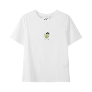 LILY 2026夏款全棉猫咪印花圆领短袖T恤