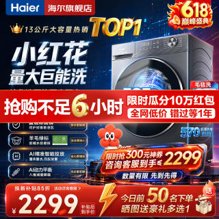 海尔 家用小户型嵌入式一级能效补贴  13kg 超薄大筒+精华洗+智投+1.2洗净