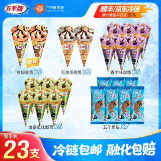 五羊 岭南美食五指毛桃香芋哈密瓜味脆皮雪糕 23支