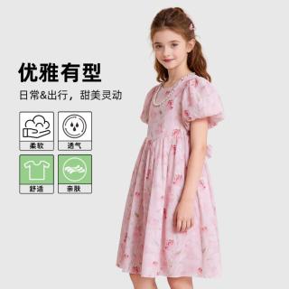 BADiBADi 女童连衣裙26春夏新款女童裙子时尚舒适女童公主裙修身舒适百搭