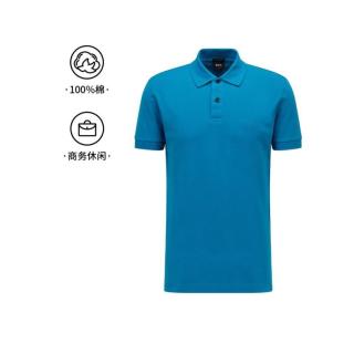 BOSS 男士春秋时尚休闲刺绣LOGO纯色短袖POLO衫