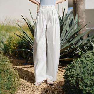 亦谷 简约百搭休闲裤女2026夏季挺阔感气质通勤长裤遮肉显瘦阔腿裤