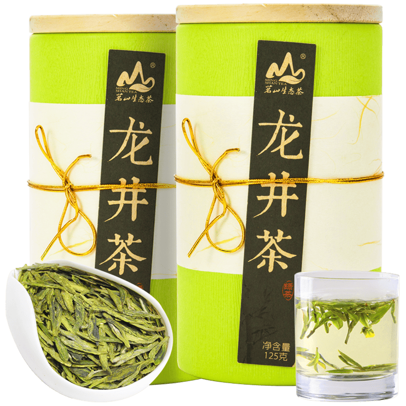 茗山生态茶 龙井绿茶 125g*2罐