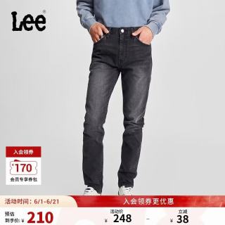 Lee 中腰锥形日常显瘦经典五袋款男牛仔裤休闲潮流
