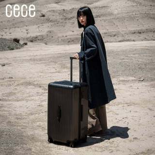 CECE 新品大容量深仓拉链拉杆行李箱轻便结实耐用旅行箱皮质拉杆箱20寸