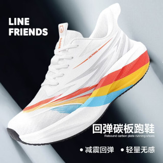 FRIENDS布朗熊跑鞋男鞋减震回弹碳板跑步鞋透气耐磨运动鞋子 活力橙 42
