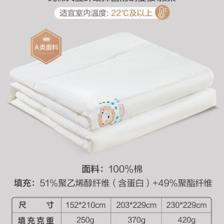 富安娜 812003897 大豆纤维夏被 152*210cm 白色