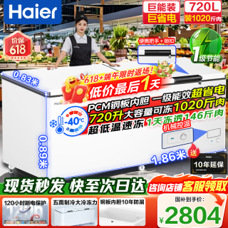 海尔 大容量冰柜500/600/700/800升以上商用冰柜零下40度超低温深冷速冻一级