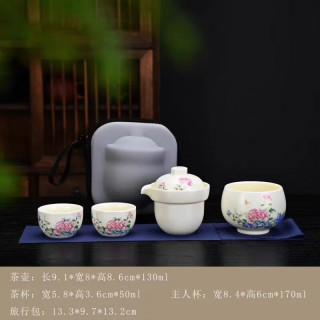 棠门 户外便携式车载米黄牡丹旅行套