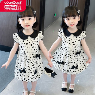 乐芭鼠 童装女童连衣裙夏季公主裙洋气时髦儿童裙子夏装新款小女孩背心裙 白色 100 建议2-3岁 ( 90-100cm )