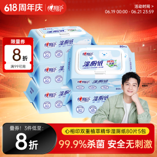 心相印 云熊系列 湿厕纸 80片*5包