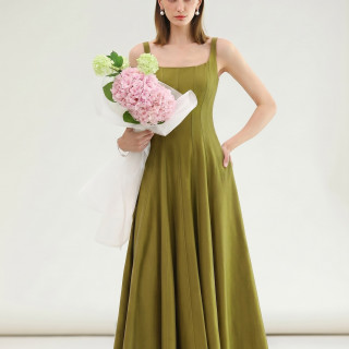 COCOBELLA 预售COCOBELLA时髦别致背心连衣裙夏优雅A字收腰显白长裙FR3267-2