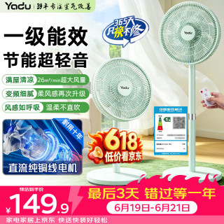 亚都 电风扇一级能效风扇风扇家用遥控落地扇节能电扇定时轻音睡眠降温神器