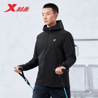 特步 单风衣男2024春秋季专业户外跑步梭织运动上衣男976129140220