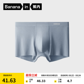 蕉内 银皮5系男士抗菌莫代尔无痕罗纹平角裤 月陨蓝 XL