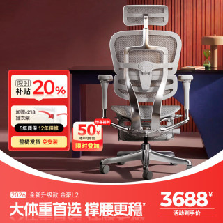 Ergonor 金豪L 2代 人体工学电脑椅+躺舒宝 银白色