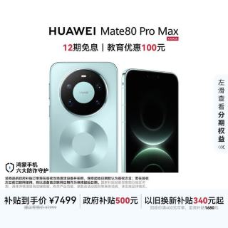 华为 Mate 80 Pro Max 手机 16GB+512GB 极光青