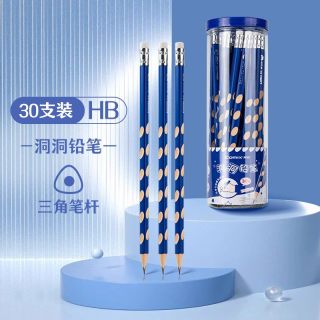 齐心 洞洞铅笔HB儿童正姿三角杆彩杆30支